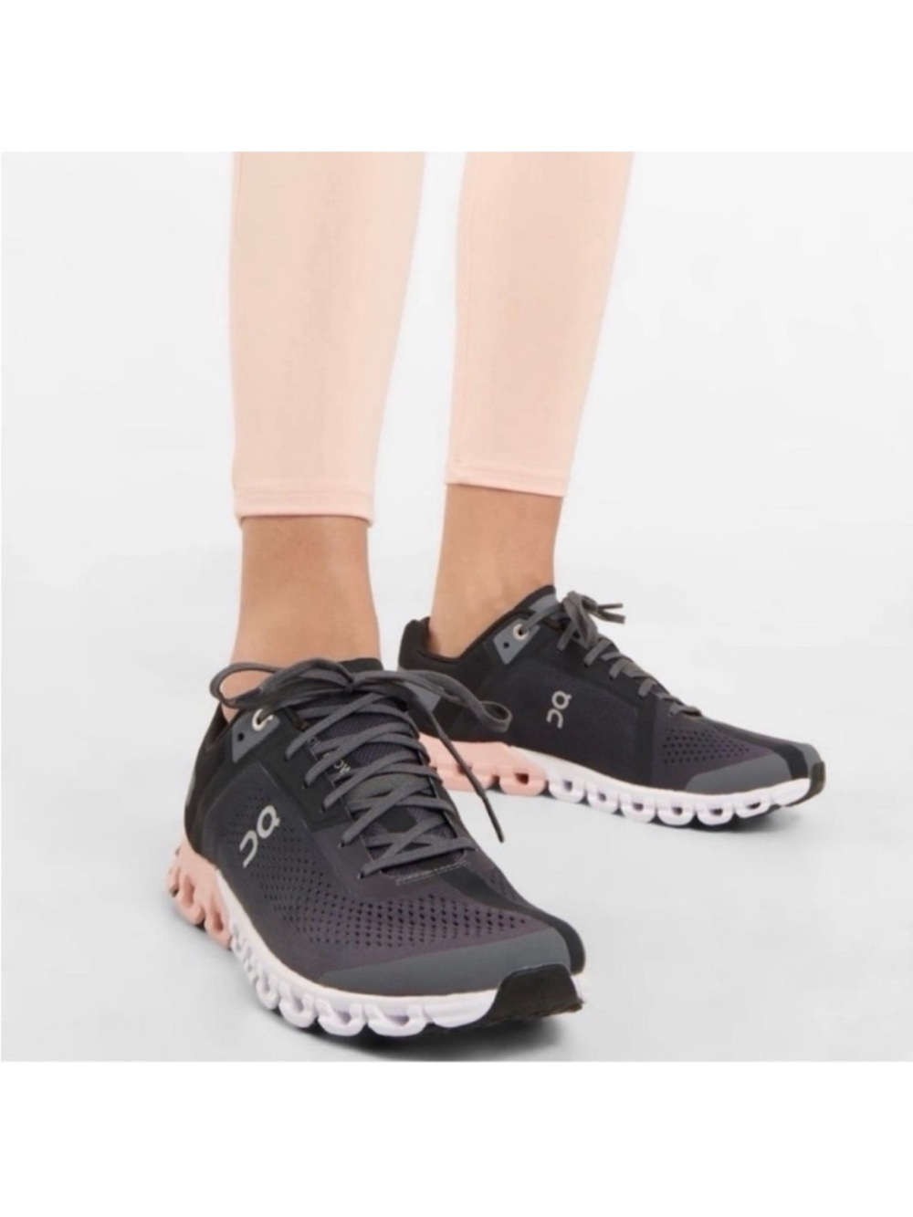 ON Women's Cloudflow Running Tennis Shoes, Rock/Rose